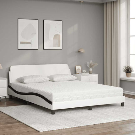 seng med madras Dover 160x200 cm kunstlæder hvid og sort