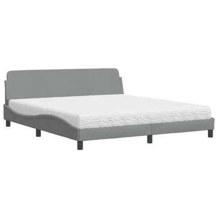 seng med madras Dover 180x200 cm stof lysegrå