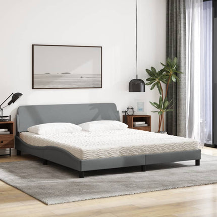 seng med madras Dover 180x200 cm stof lysegrå