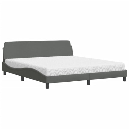 seng med madras Dover 180x200 cm stof mørkegrå
