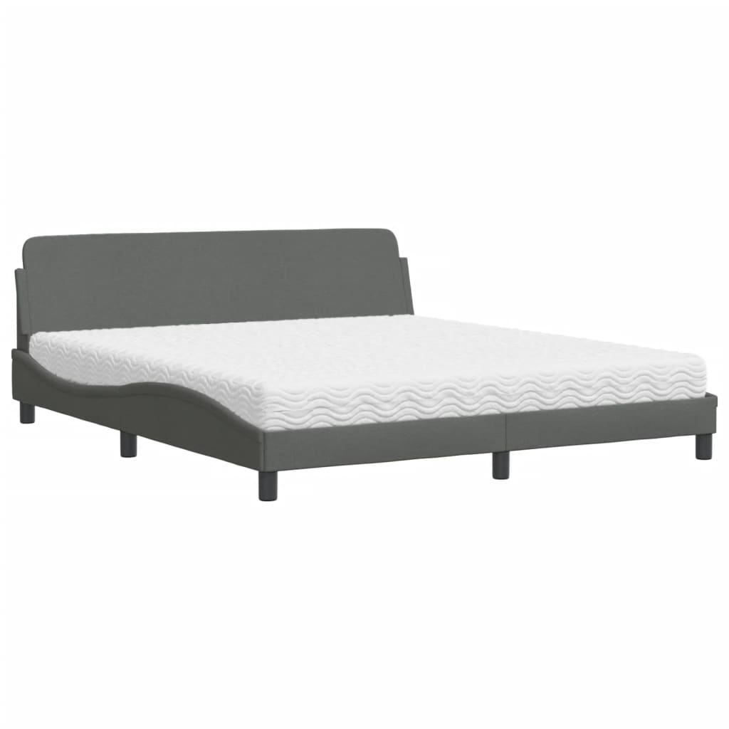 seng med madras Dover 180x200 cm stof mørkegrå