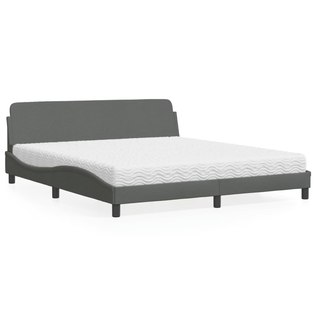 seng med madras Dover 180x200 cm stof mørkegrå