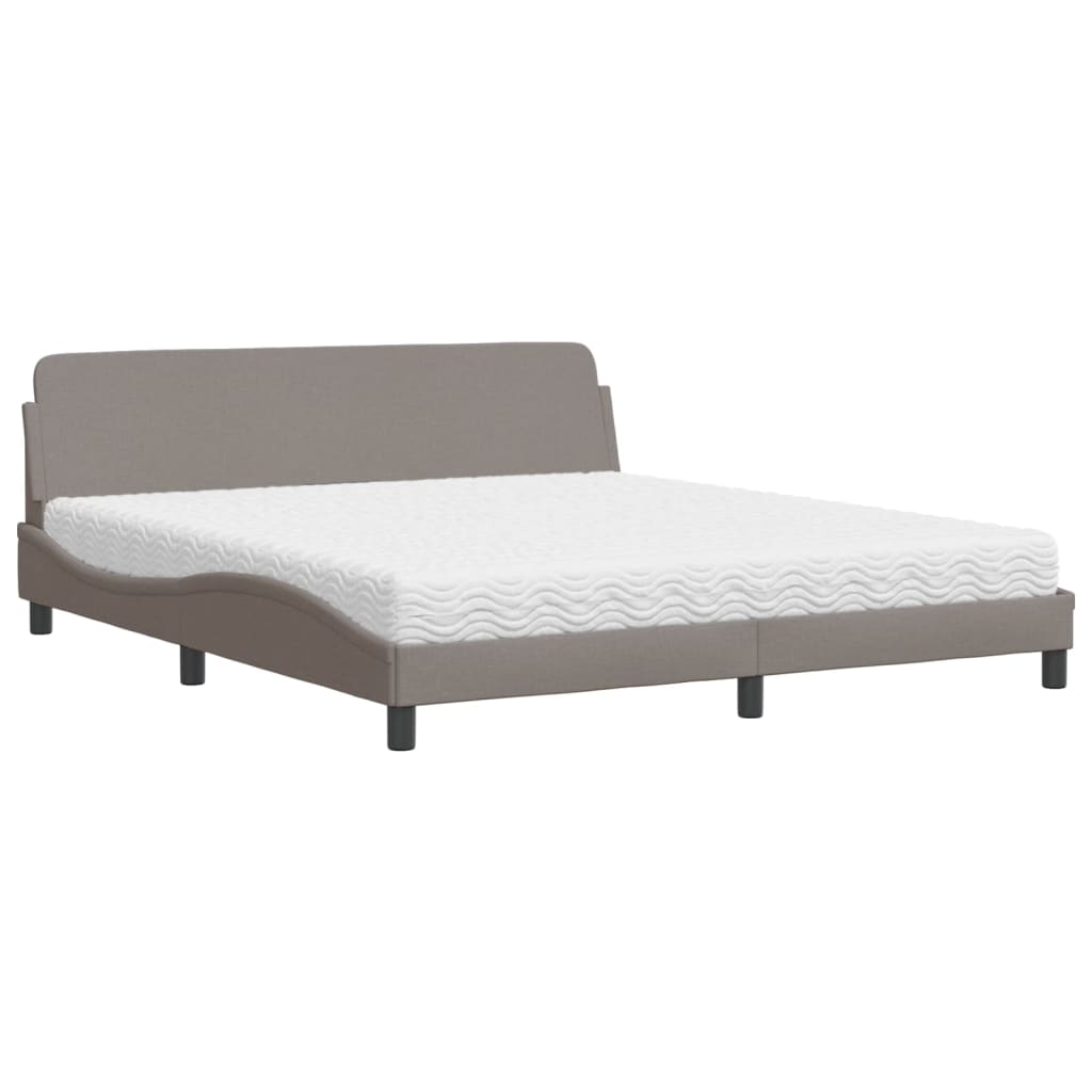 seng med madras Dover 180x200 cm stof gråbrun