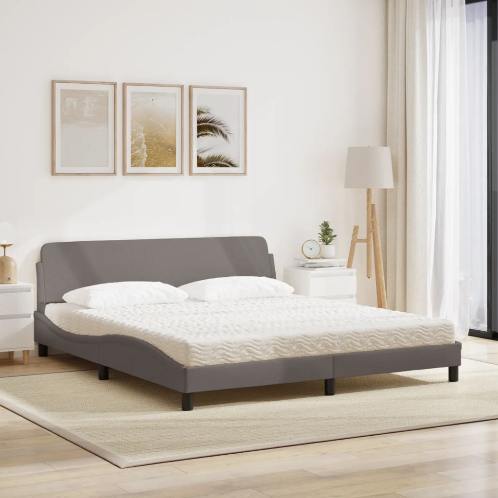 seng med madras Dover 180x200 cm stof gråbrun