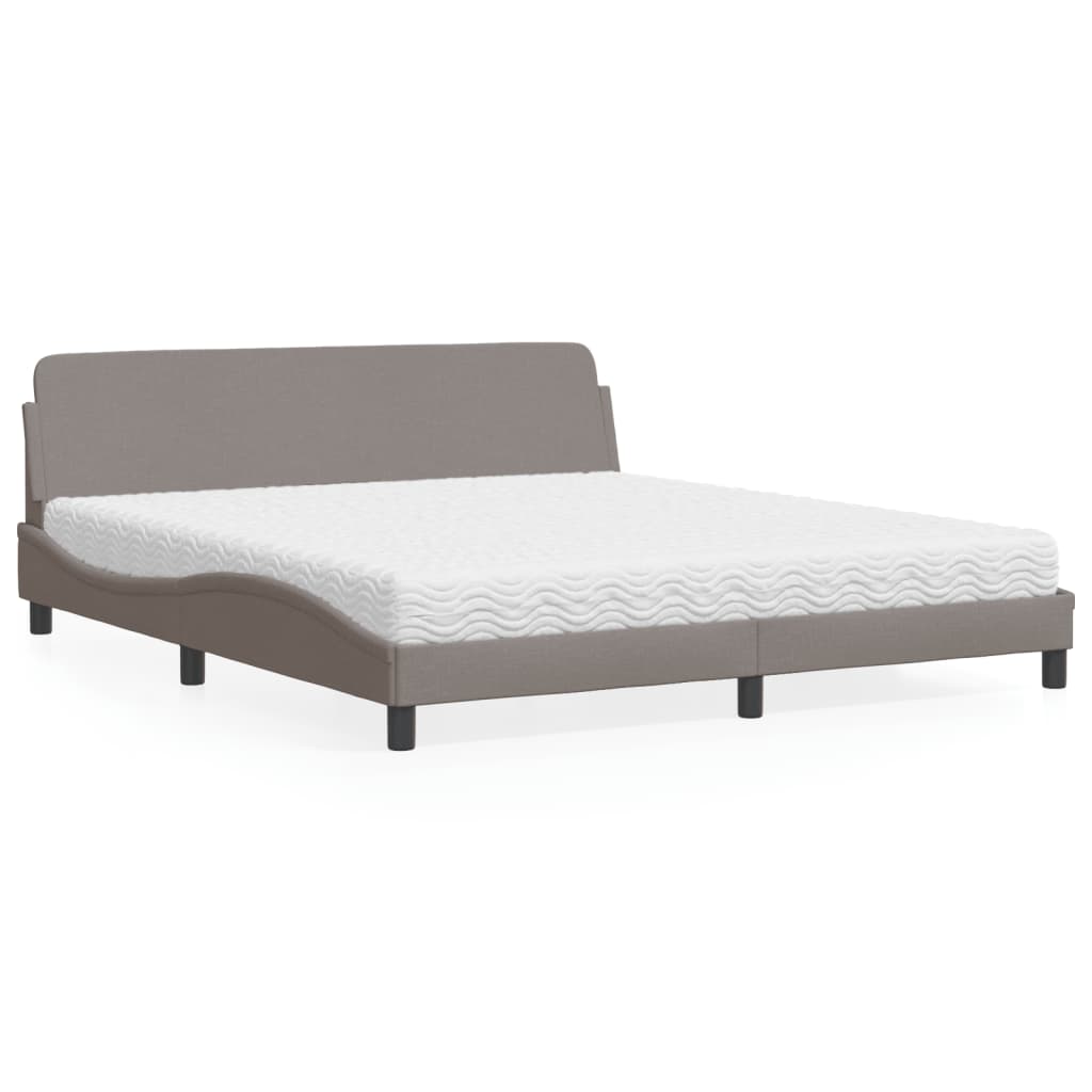 seng med madras Dover 180x200 cm stof gråbrun