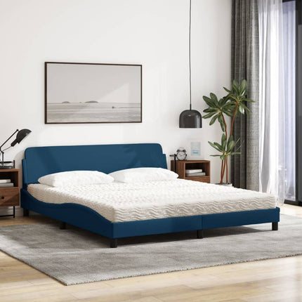 seng med madras Dover 180x200 cm stof blå