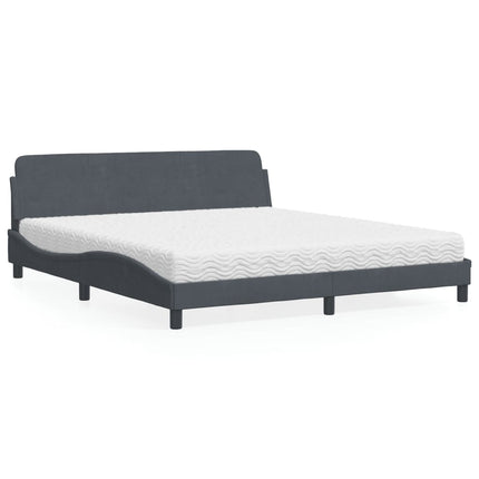 seng med madras Dover 180x200 cm velour mørkegrå