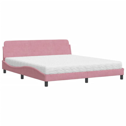seng med madras Dover 180x200 cm velour lyserød