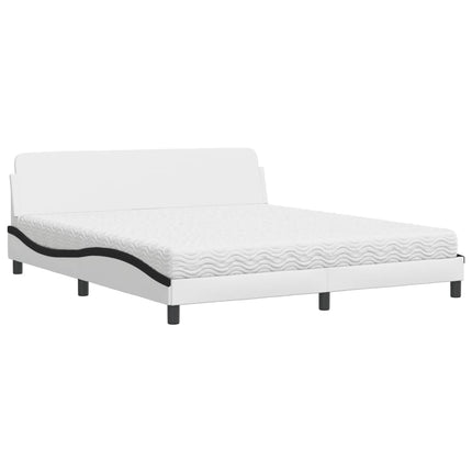 seng med madras Dover 180x200 cm kunstlæder hvid og sort