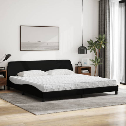 seng med madras Dover 200x200 cm stof sort