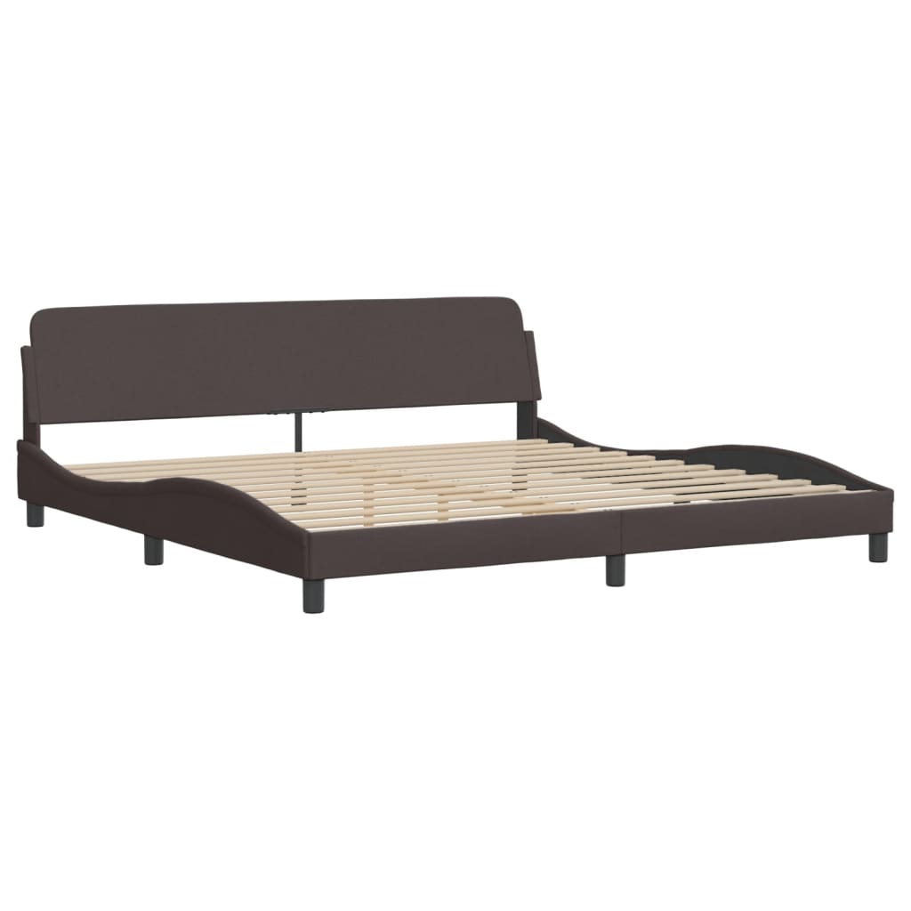 seng med madras Dover 200x200 cm stof mørkebrun