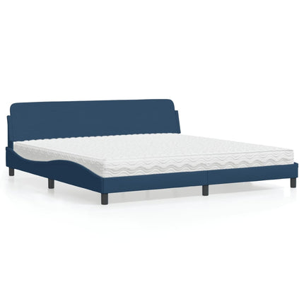 seng med madras Dover 200x200 cm stof blå