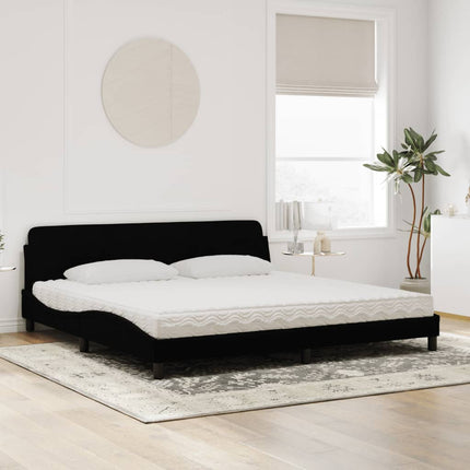 seng med madras Dover 200x200 cm velour sort