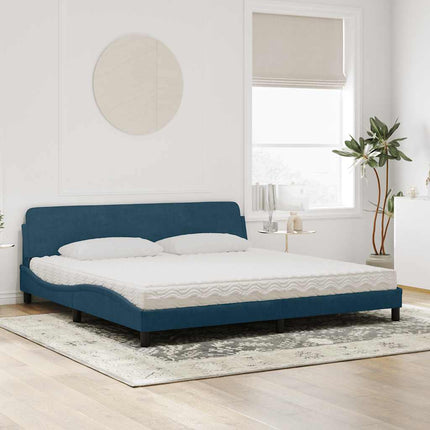 seng med madras Dover 200x200 cm velour blå