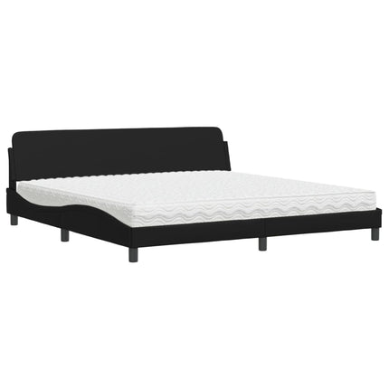 seng med madras Dover 200x200 cm kunstlæder sort