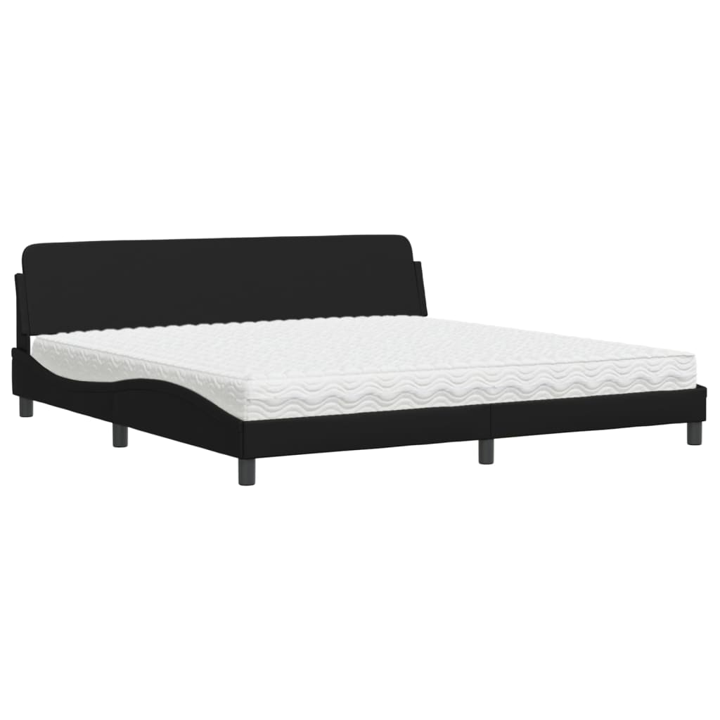 seng med madras Dover 200x200 cm kunstlæder sort