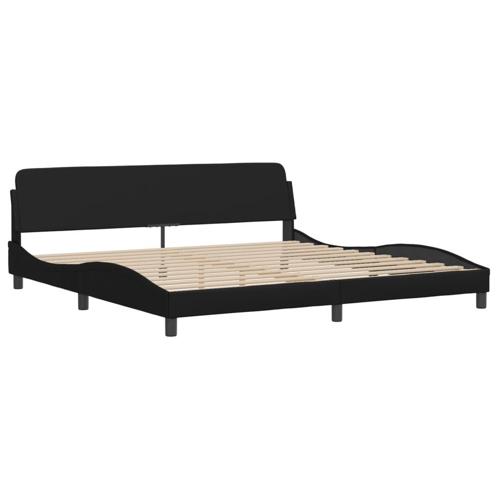 seng med madras Dover 200x200 cm kunstlæder sort