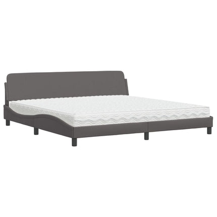 seng med madras Dover 200x200 cm kunstlæder grå