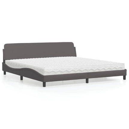 seng med madras Dover 200x200 cm kunstlæder grå