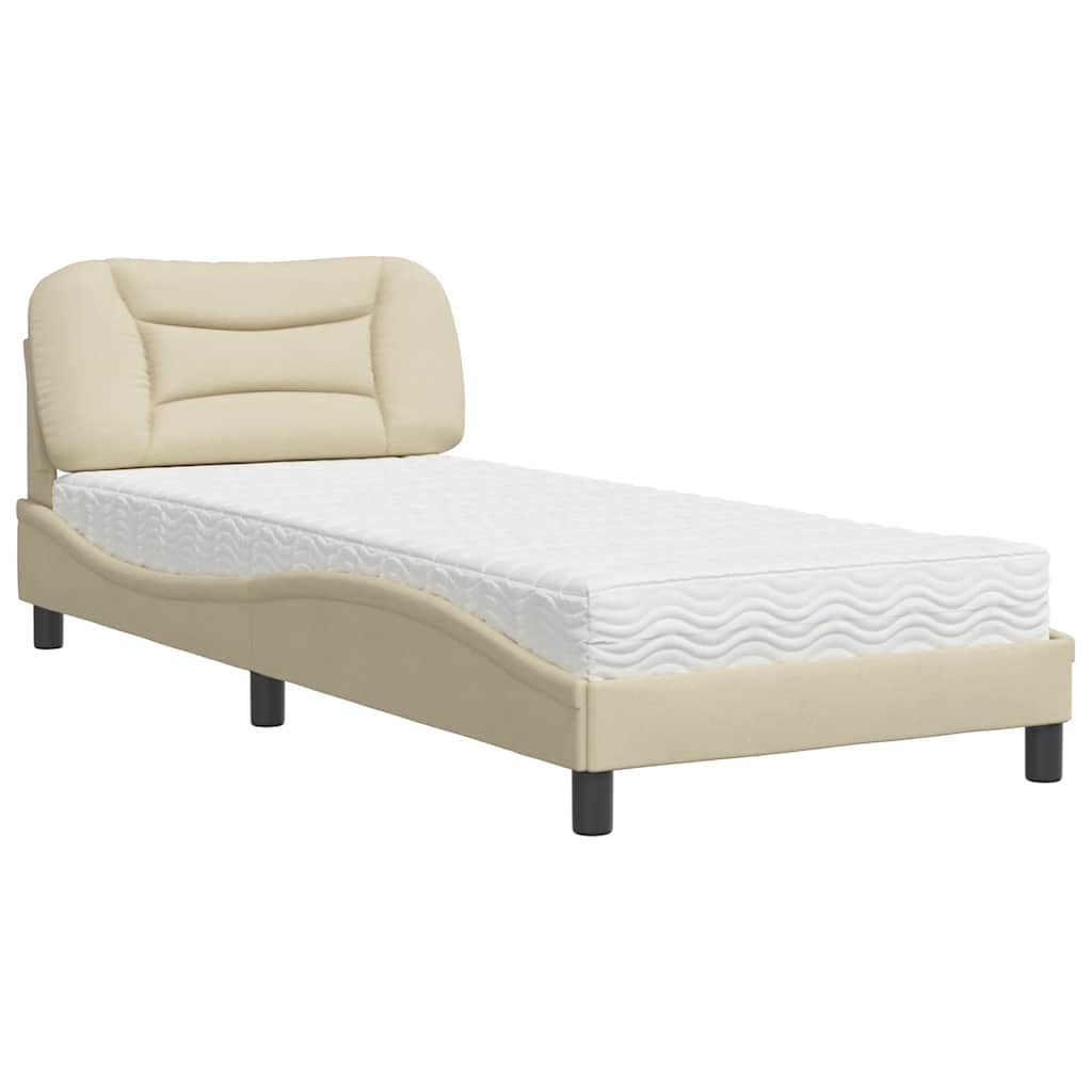 seng med madras Hvar 80x200 cm stof cremefarvet