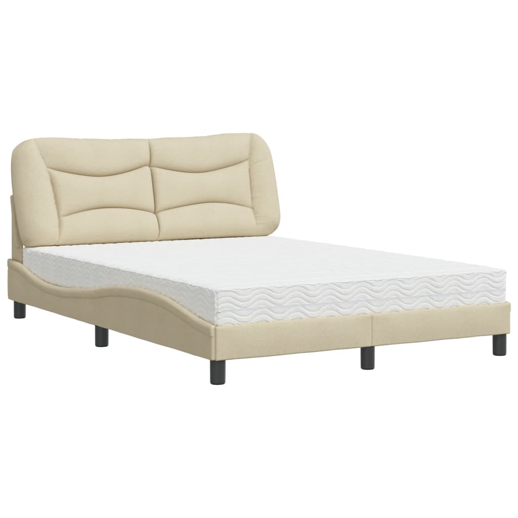 seng med madras Hvar 120x200 cm stof cremefarvet
