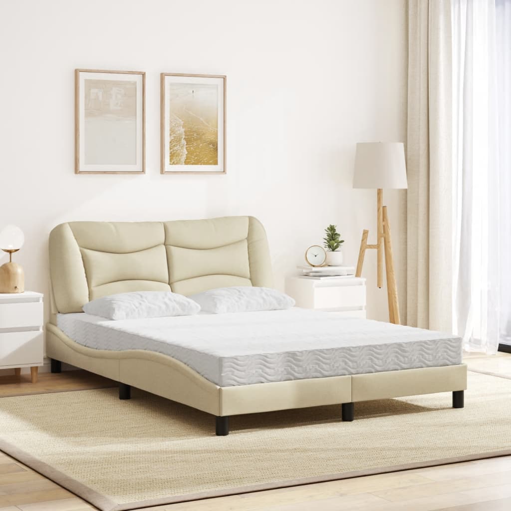 seng med madras Hvar 120x200 cm stof cremefarvet