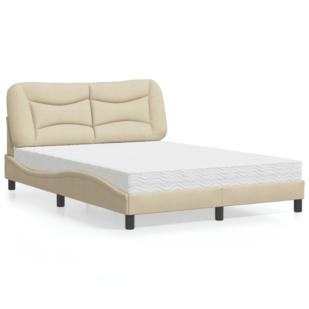 seng med madras Hvar 120x200 cm stof cremefarvet