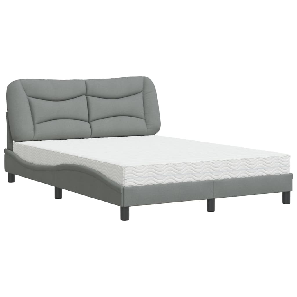 seng med madras Hvar 140x190 cm stof lysegrå