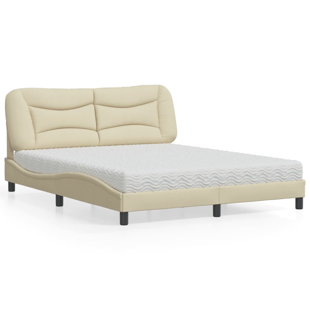 seng med madras Hvar 160x200 cm stof cremefarvet