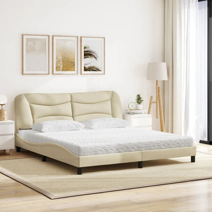 seng med madras Hvar 180x200 cm stof cremefarvet