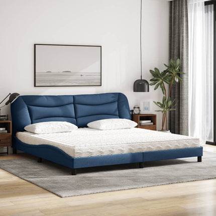 seng med madras Hvar 200x200 cm stof blå