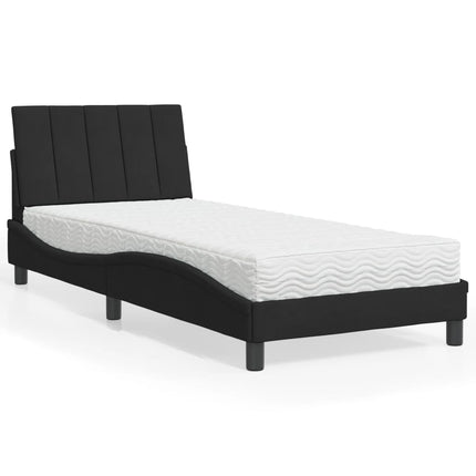 seng med madras Hanko 80x200 cm velour sort