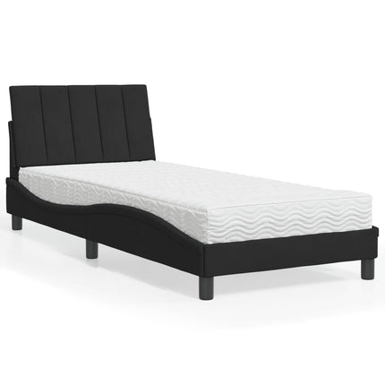 seng med madras Hanko 90x190 cm velour sort