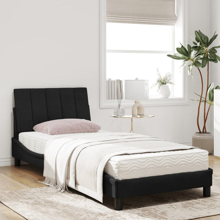 seng med madras Hanko 90x200 cm velour sort