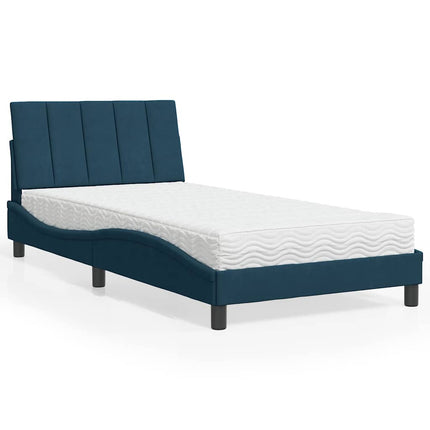 seng med madras Hanko 100x200 cm velour blå