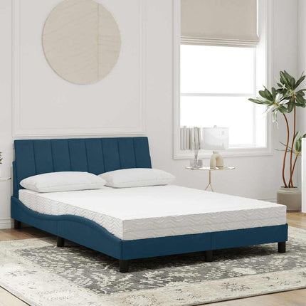 seng med madras Hanko 140x190 cm velour blå