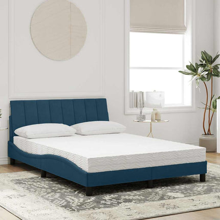 seng med madras Hanko 140x200 cm velour blå