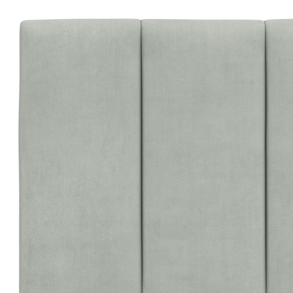 seng med madras Hanko 160x200 cm velour lysegrå
