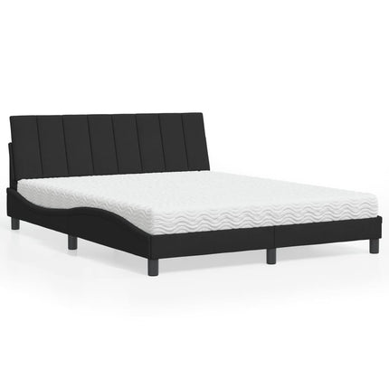 seng med madras Hanko 160x200 cm velour sort