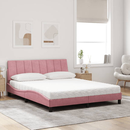 seng med madras Hanko 160x200 cm velour lyserød