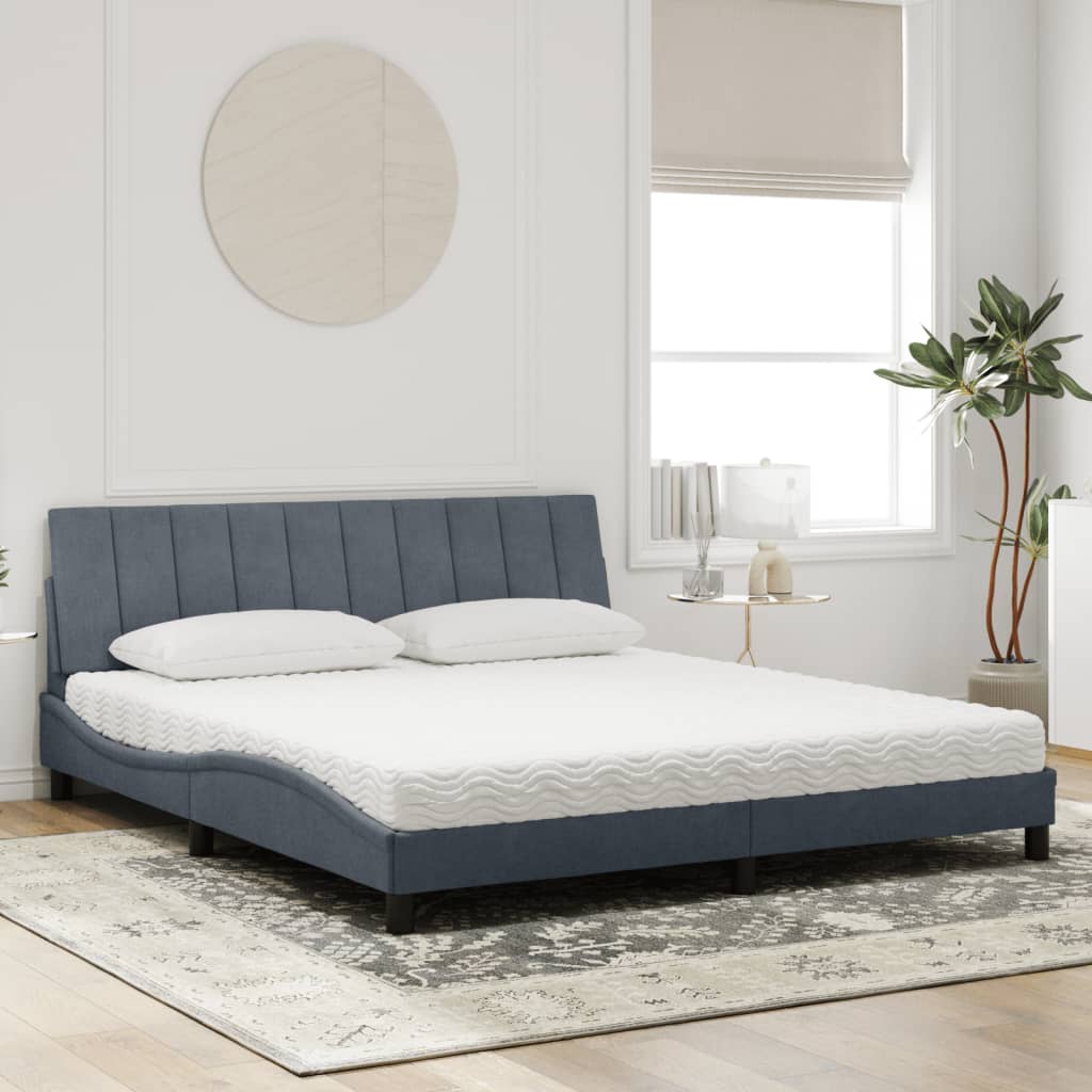seng med madras Hanko 180x200 cm velour mørkegrå