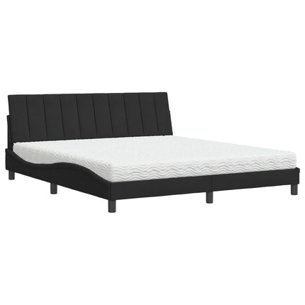seng med madras Hanko 180x200 cm velour sort
