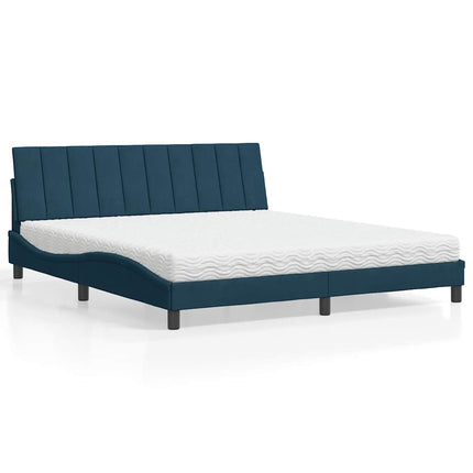 seng med madras Hanko 180x200 cm velour blå