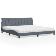 seng med madras Hanko 200x200 cm velour mørkegrå