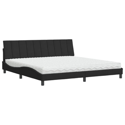 seng med madras Hanko 200x200 cm velour sort