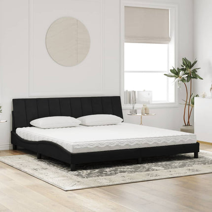 seng med madras Hanko 200x200 cm velour sort
