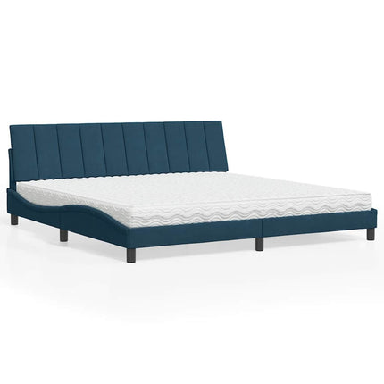 seng med madras Hanko 200x200 cm velour blå