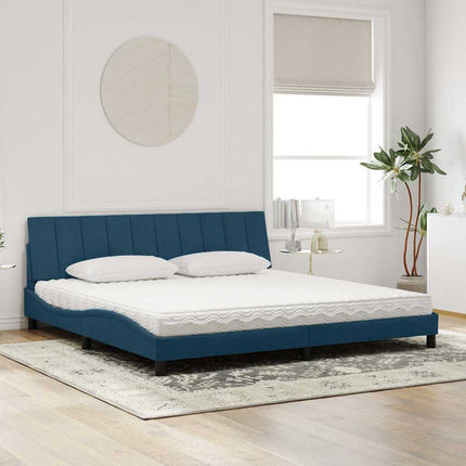 seng med madras Hanko 200x200 cm velour blå
