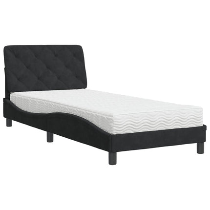 seng med madras 80x200 cm velour sort
