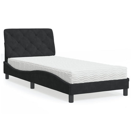 seng med madras 90x190 cm velour sort
